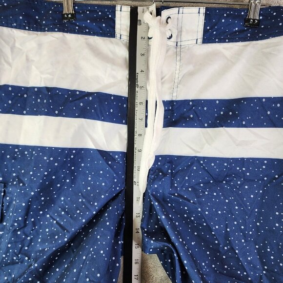 Mens 9" Modelo Especial Elastic Tie Waist Swim Shorts Blue w/ white Stripe XXL - Picture 6 of 10